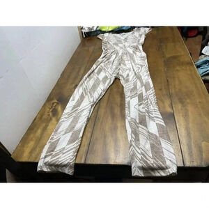 Corey Lynn Calter Cream and Brown Jumpsuit with Wide-Leg Design